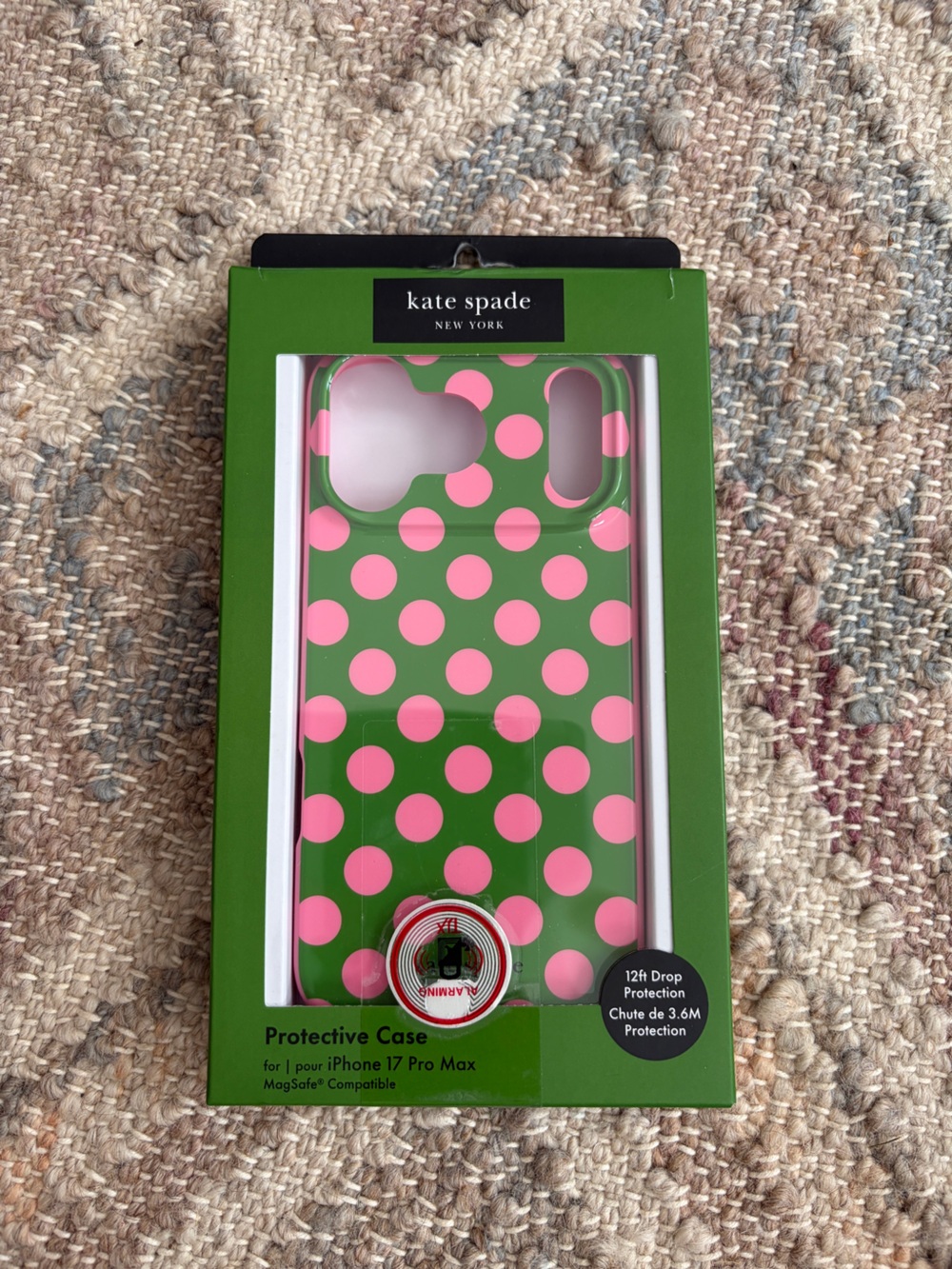 kate spade Pink Polka Dot Green Protective iPhone 17 PRO MAX Case MAGSAFE